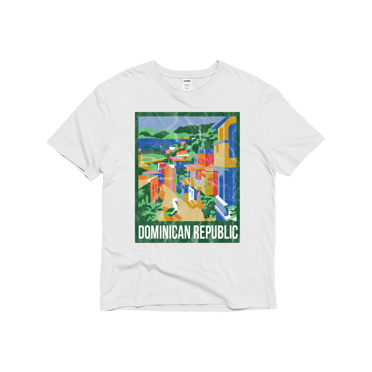 Dominican Republic Travel Poster Unisex Premium Cotton Tee