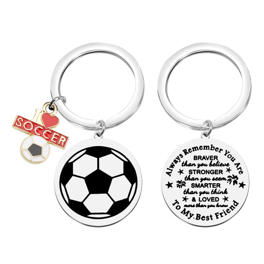 FUSTMW Soccer Keychain Sports Ball Inspirational Gifts Soccer Player Gifts for Soccer Lover (friend soccer ky)
