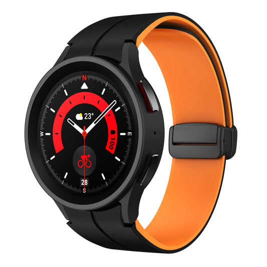 Magnetic Bands for Samsung Galaxy Watch 6 40mm 44mm/Galaxy Watch 5 Pro/Watch 4 Classic 42mm 46mm/Watch 5/4 40mm 44mm 20mm Silicone Sport Watch Band with Magnetic Buckle for Men Women
