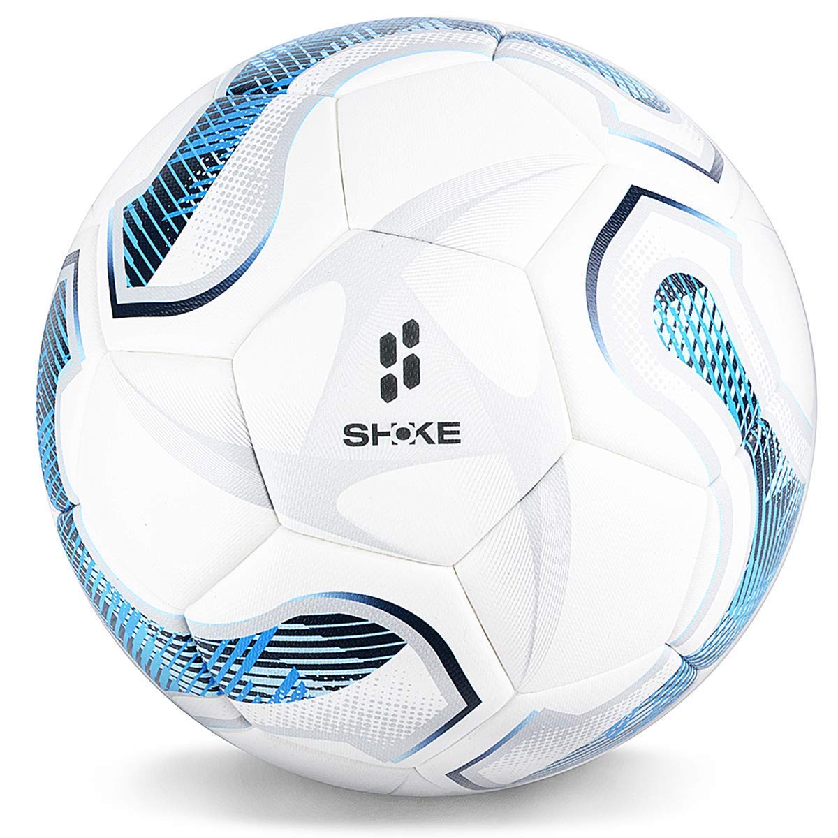 SHOKE A Soccer Ball Official Match Game Official Size and Weight Size 5 Soccer Ball Indoor and Outdoor Soccer Training Ball Ideal Gift for Fathers Day - Blue Maze