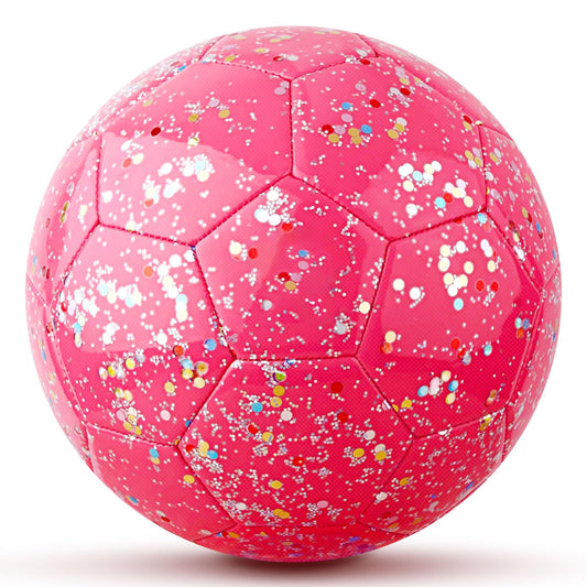 Soccer Ball Size 2 Girls Soccer Ball Size 2 Size 2 Soccer Ball Sparkly Glitter Pink Soccer Ball Outdoors Sports Recreation Playing Ball Girls Children Soccer Presents